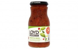 Loyd Grossman Tomato & Basil Pasta Sauce  Glass Jar  350 grams